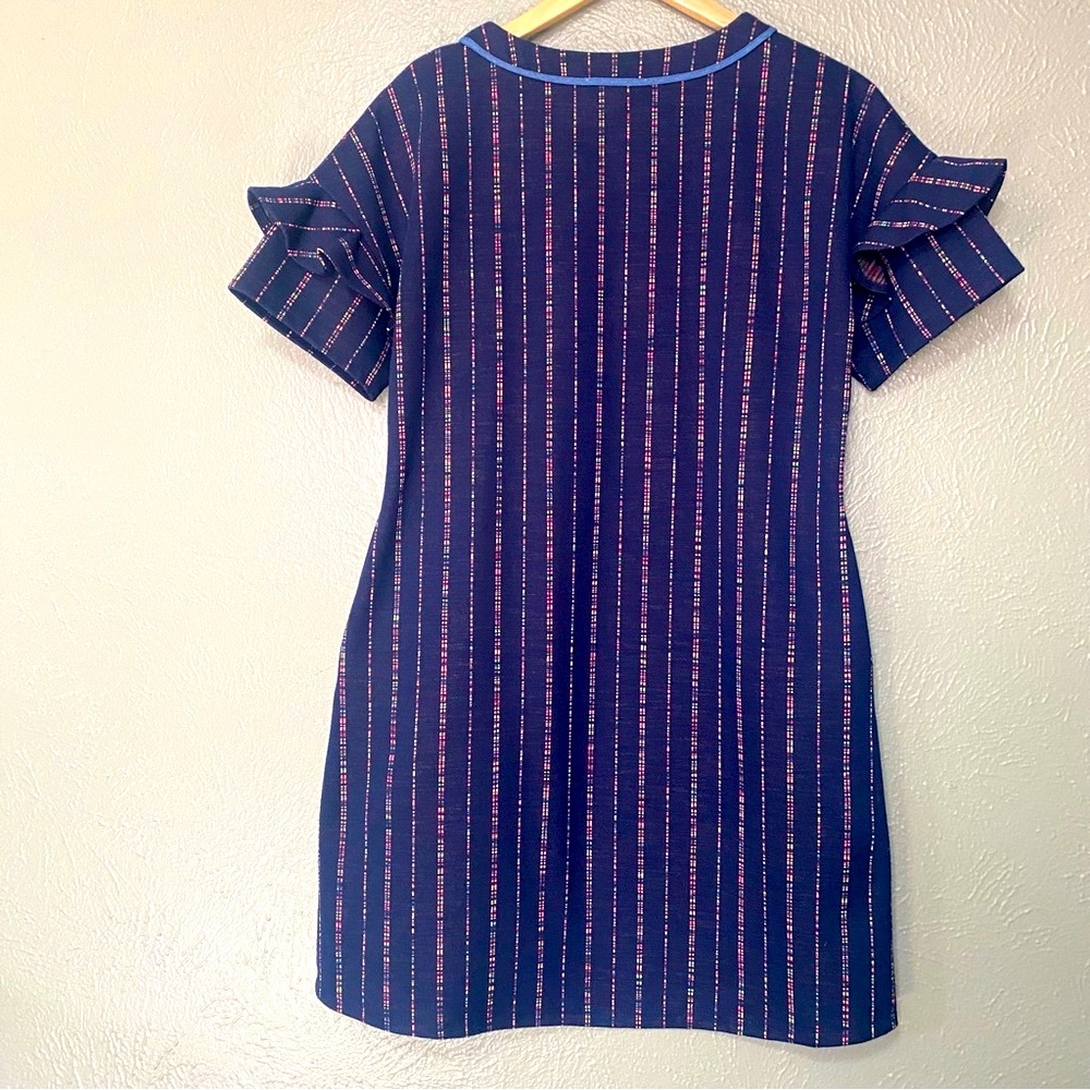 THML Navy Shift Dress with Ruffle Sleeves & Pockets - Picture 2 of 5